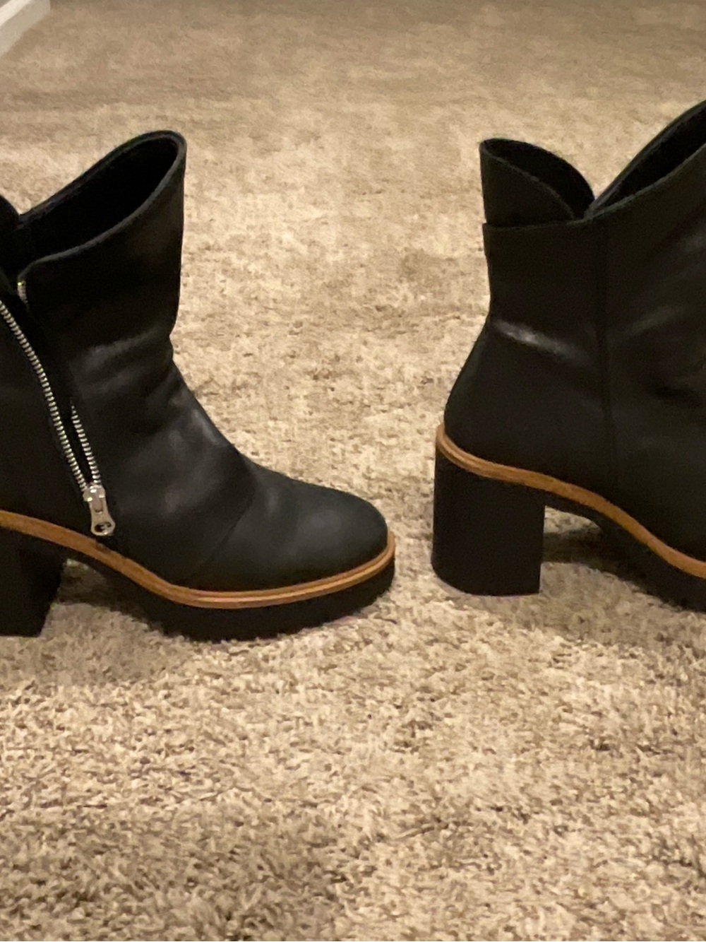 Free People Black Ankle Boots with side zipper